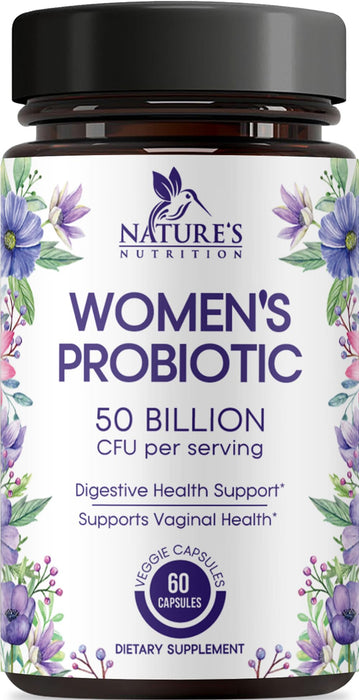 Probiotics for Women - Probiotic Blend 50 Billion CFU Per Cap - 16 Feminine Health Strains Women's Probiotic - Prebiotic for Vaginal PH Balance, Urinary UT Health Support - Bottled USA - 60 Capsules