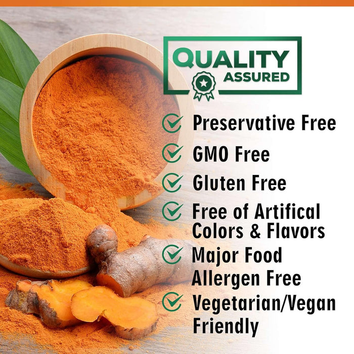 Turmeric Curcumin Supplement 1950mg - 95% Curcuminoids with Organic Turmeric & Ginger, BioPerine Black Pepper for Best Absorption, Nature's Vegan Joint Support, Non-GMO, Bottled in USA - 120 Capsules