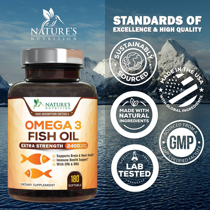 Omega-3 Fish Oil 2400 mg - 180 Softgels