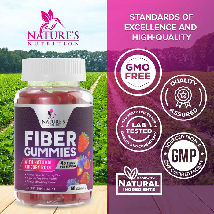 Fiber Gummies 4 g - Strawberry, 60 Gummies