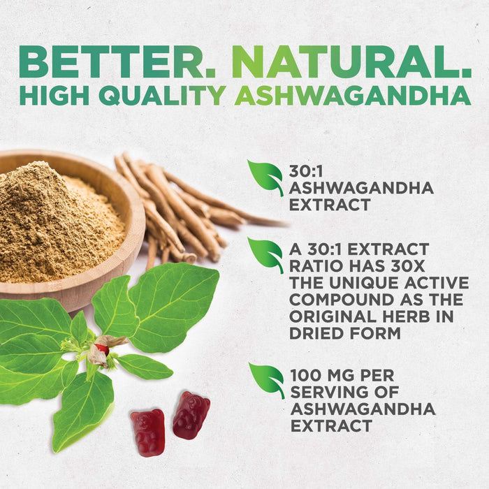 Ashwagandha Gummies for Women & Men, 3000mg Equivalent, Vegan, Plant Based, Non-GMO, Gluten-Free & Gelatin Free, Ashwagandha Supplement for Natural Antioxidant Support, Ashwa Root Extract - 60 Gummies