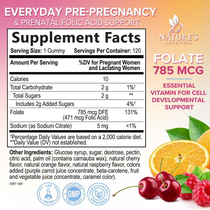Folic Acid 785 mcg - 120 Gummies