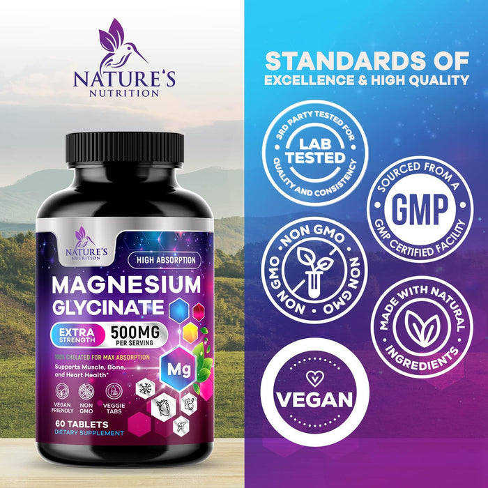 Magnesium Glycinate 500 mg - 60 Tablets