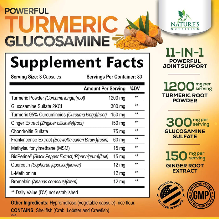 Turmeric Curcumin + Ginger & Black Pepper 2000 mg - 240 Capsules