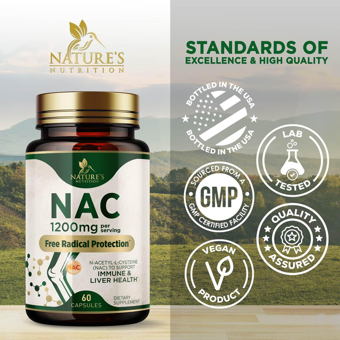 NAC (N-Acetyl Cysteine) 1200 mg - 60 Capsules