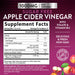Sugar Free Apple Cider Vinegar Supplement Fact