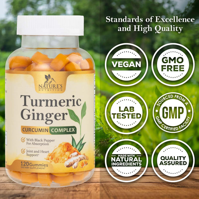 Turmeric Curcumin Gummies - Peach, 120 Gummies