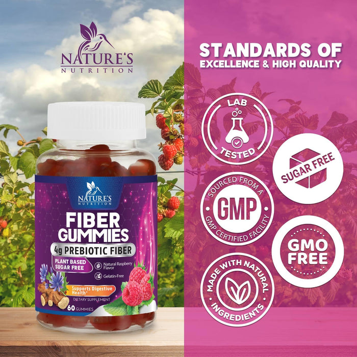 Fiber Gummies 4 g - Raspberry, 60 Gummies