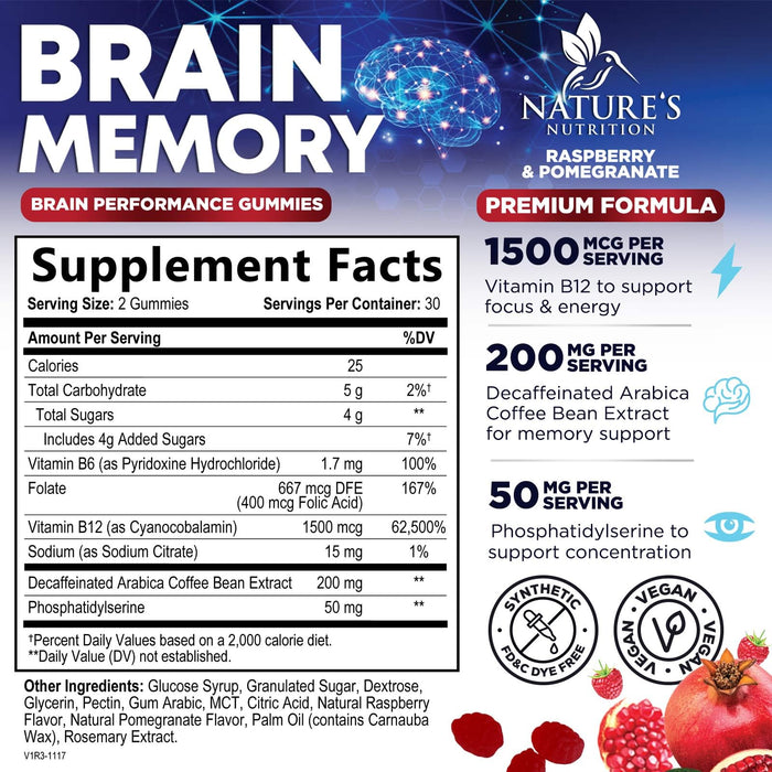 Brain & Focus Gummies - 60 Gummies