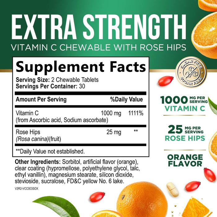 Vitamin C 1000 mg - 60 Chewable Tablets