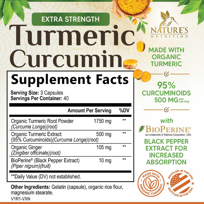 Turmeric Curcumin + Ginger & Black Pepper 1750 mg - 120 Count