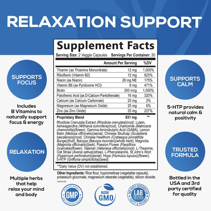 Calm Stress Formula Supplement Fact