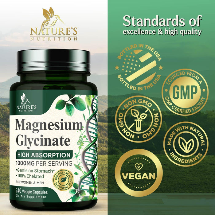 Magnesium Glycinate 1000 mg - 240 Capsules