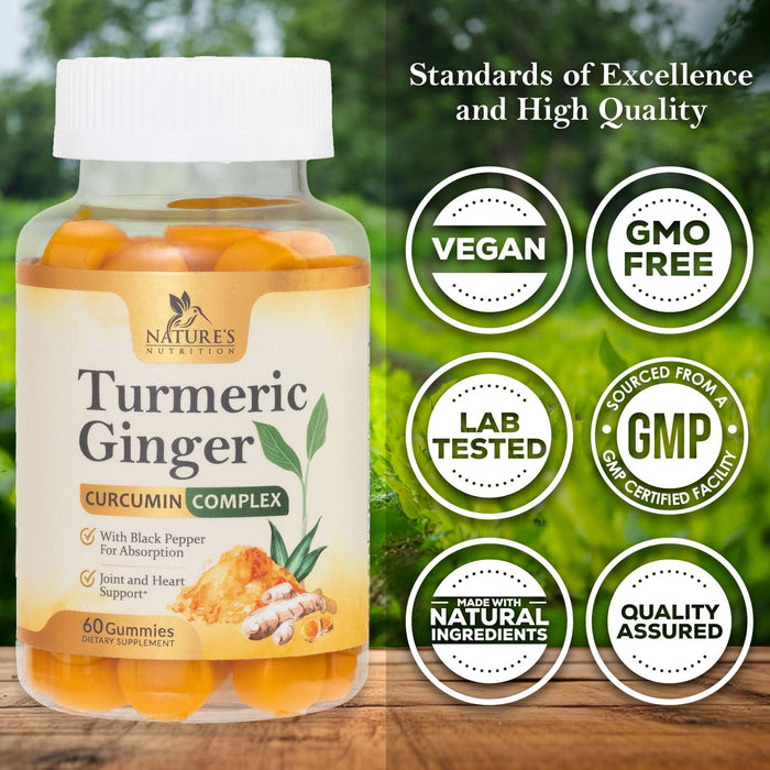 Turmeric Curcumin Gummies - Peach, 60 Gummies