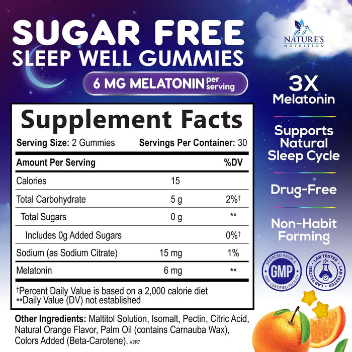 Melatonin Sleep Gummies 6 mg - 60 Gummies