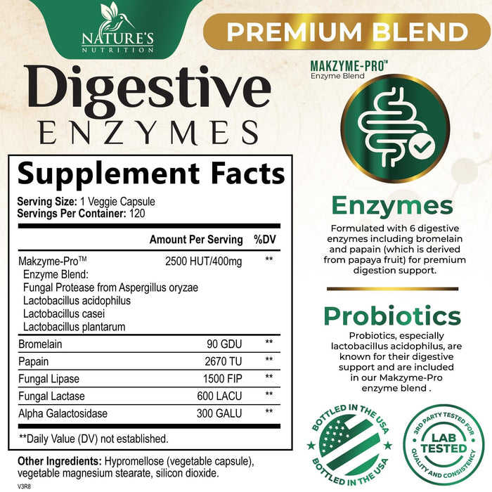 Digestive Enzymes + Probiotics - 120 Capsules