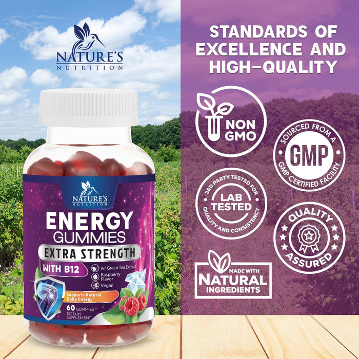 Energy Gummies 1000 mcg - Berry, 60 Gummies