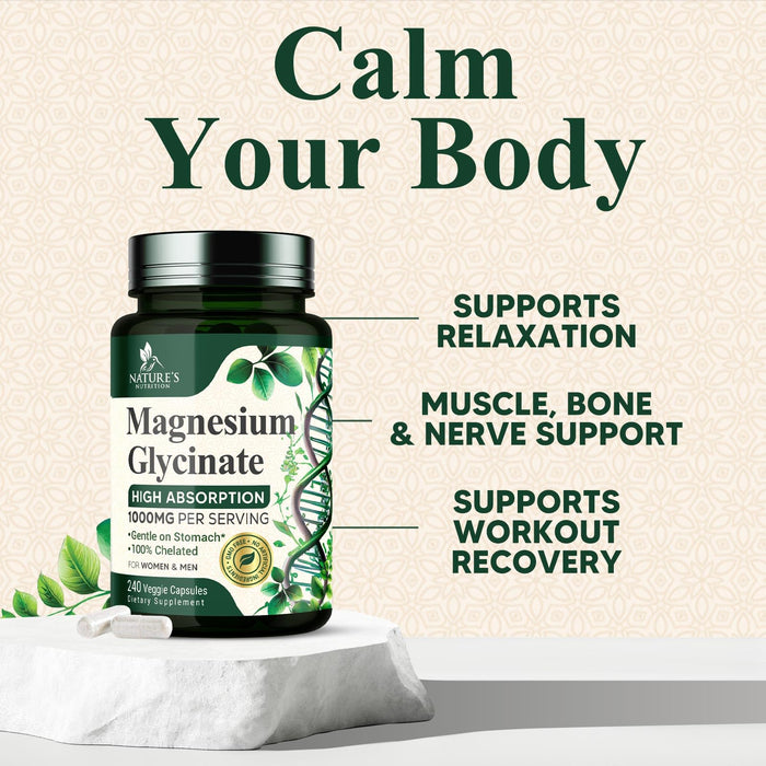 Magnesium Glycinate 1000 mg - 240 Capsules