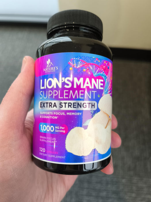 Lions Mane Mushroom Supplement - Brain Health Support for Focus, Memory, Cognition & Immune Support - Nature's Nootropic Lion's Mane Mushroom Extract Non-GMO, Vegetarian & Gluten Free - 120 Capsules