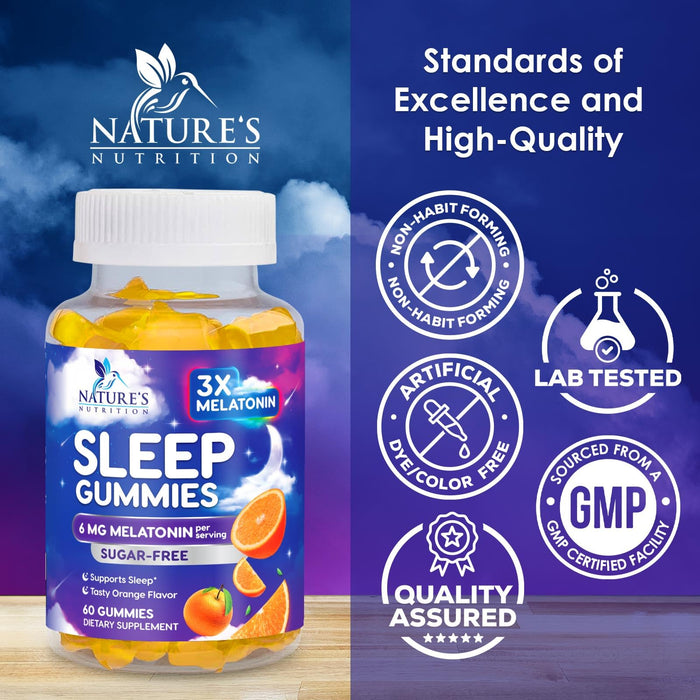 Melatonin Sleep Gummies 6 mg - 60 Gummies