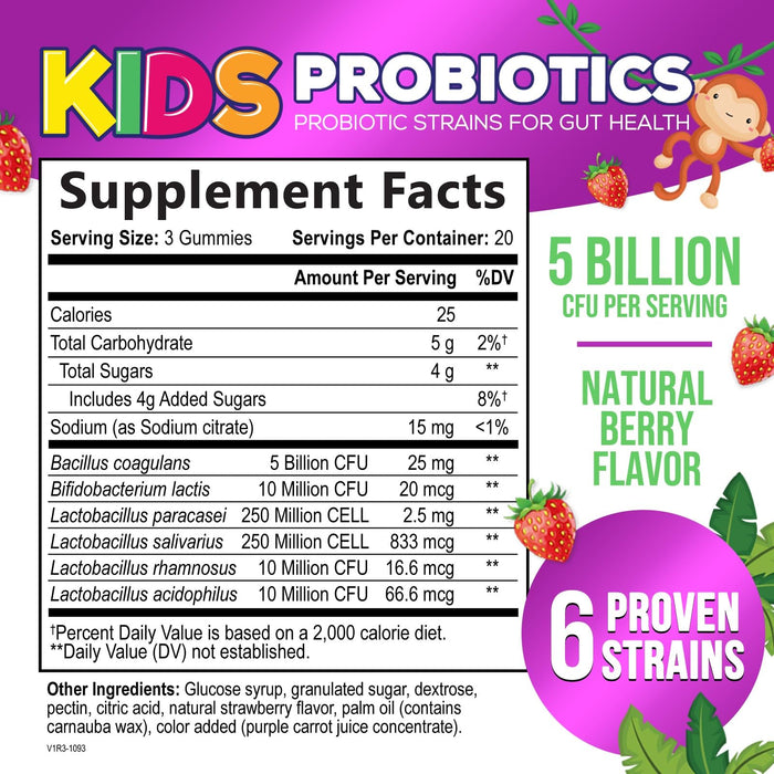 Probiotic 5 Billion CFU - Berry, 60 Gummies