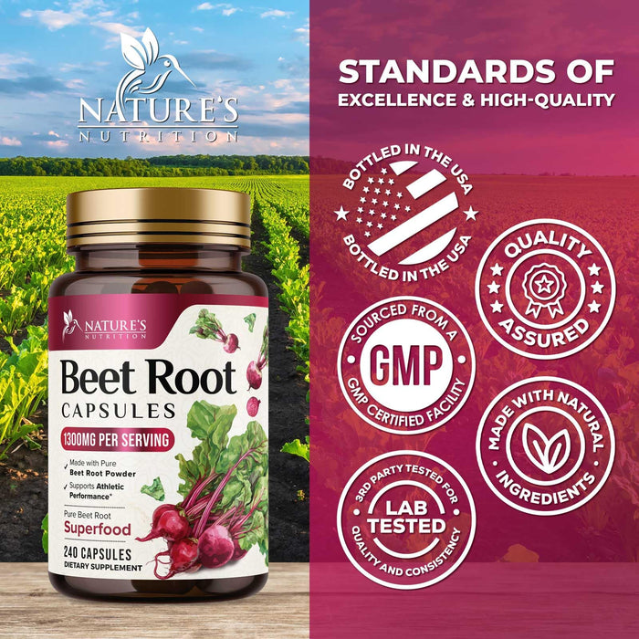 Beet Root 1300 mg - 240 Capsules