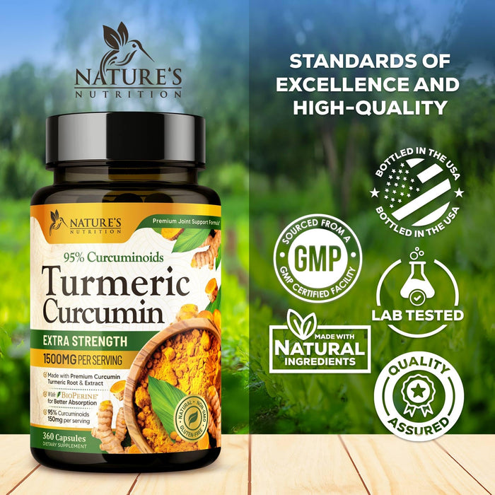 Turmeric Curcumin + Black Pepper 1500 mg - 360 Capsules