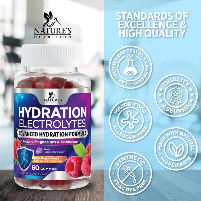 Electrolyte Gummies - Raspberry, 60 Gummies
