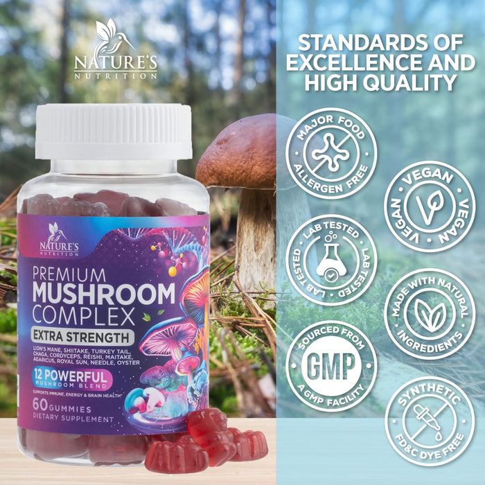 Mushroom Complex Gummies 12-in-1 - 60 Gummies