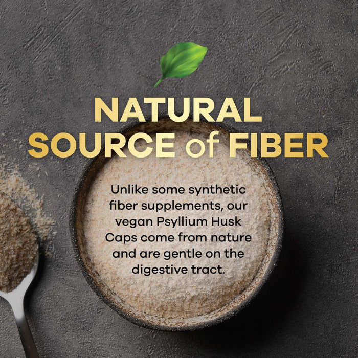 Psyllium Husk Fiber Supplement 2000mg, Natural Daily Soluble & Insoluble Fiber Pills, Psyllium Husk Powder Capsules Supports Digestion Colon Health & Regularity, Plant Based Supplement - 120 Capsules