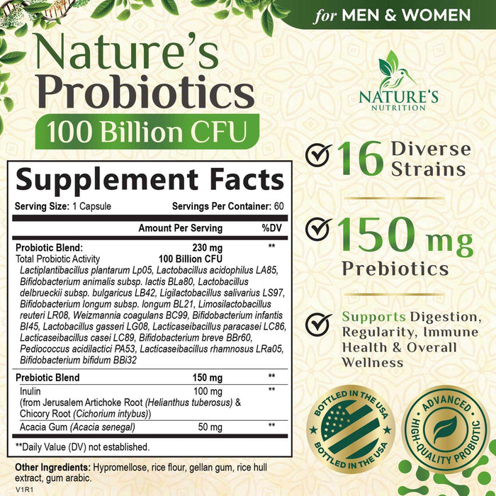 Women's Probiotic + Prebiotics 100 Billion CFU - 60 Capsules