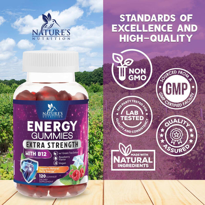 Energy Gummies 1000 mcg - Berry, 120 Gummies