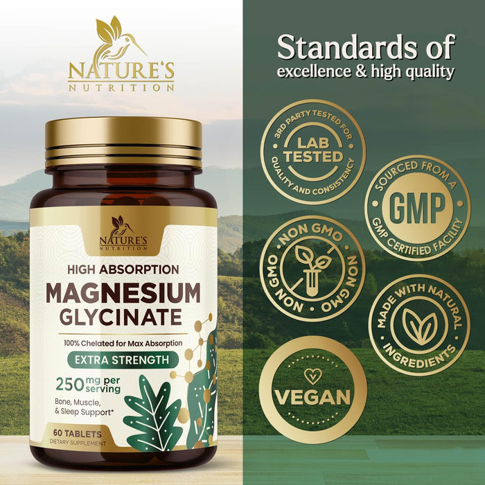 Magnesium Glycinate 250 mg - 60 Count