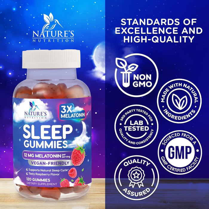 Melatonin Sleep Gummies 12 mg - 120 Gummies