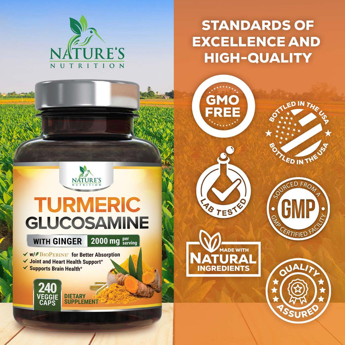 Turmeric Curcumin + Ginger & Black Pepper 2000 mg - 240 Capsules