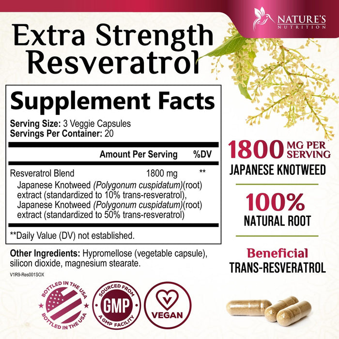 Resveratrol 1800 mg - 60 Capsules