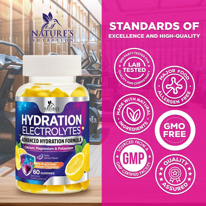 Electrolyte Gummies - Lemon, 60 Gummies