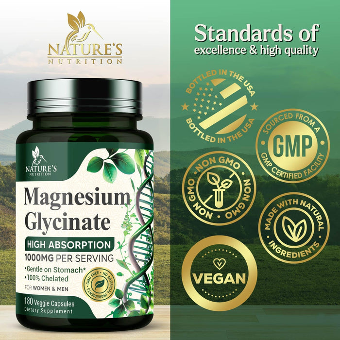 Magnesium Glycinate 1000 mg - 180 Capsules