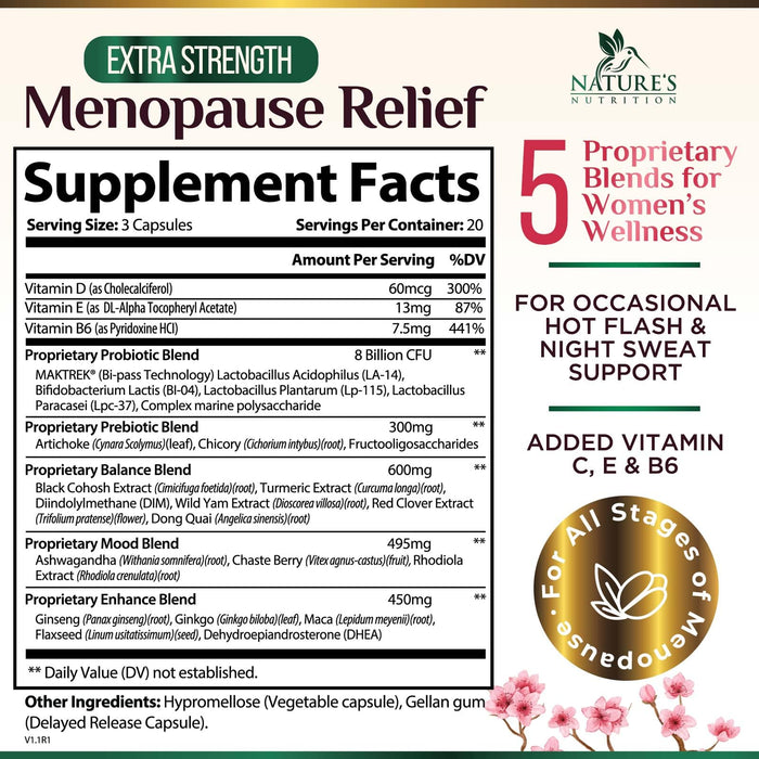 Menopause Support with Black Cohosh - 60 Capsules