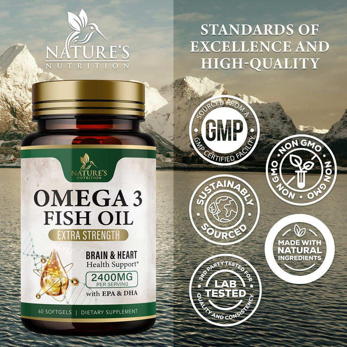 Omega-3 Fish Oil 2400 mg - 60 Softgels