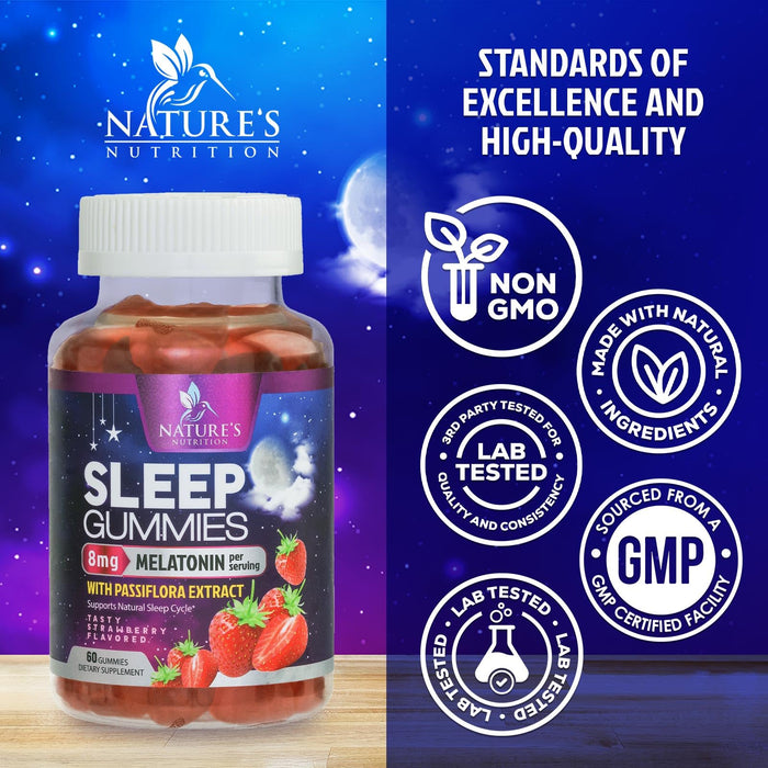 Melatonin Sleep Gummies 8 mg - 60 Gummies