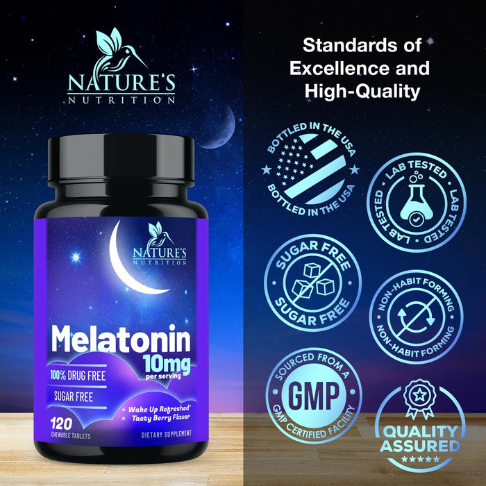 Melatonin 10 mg - Berry, 120 Chewable Tablets