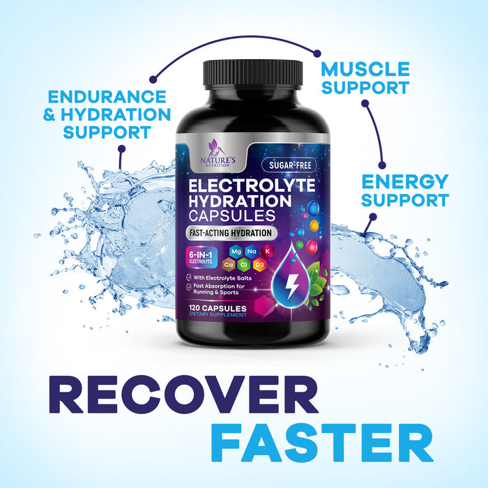 Daily Electrolyte Replenisher Tablets - 9 Essential Electrolytes and Minerals for Hydration Supplement, Salt Tablet for Runners, Vegan, Sugar-Free, Keto-Friendly, Non-GMO - 120 Tablets (120 Servings)